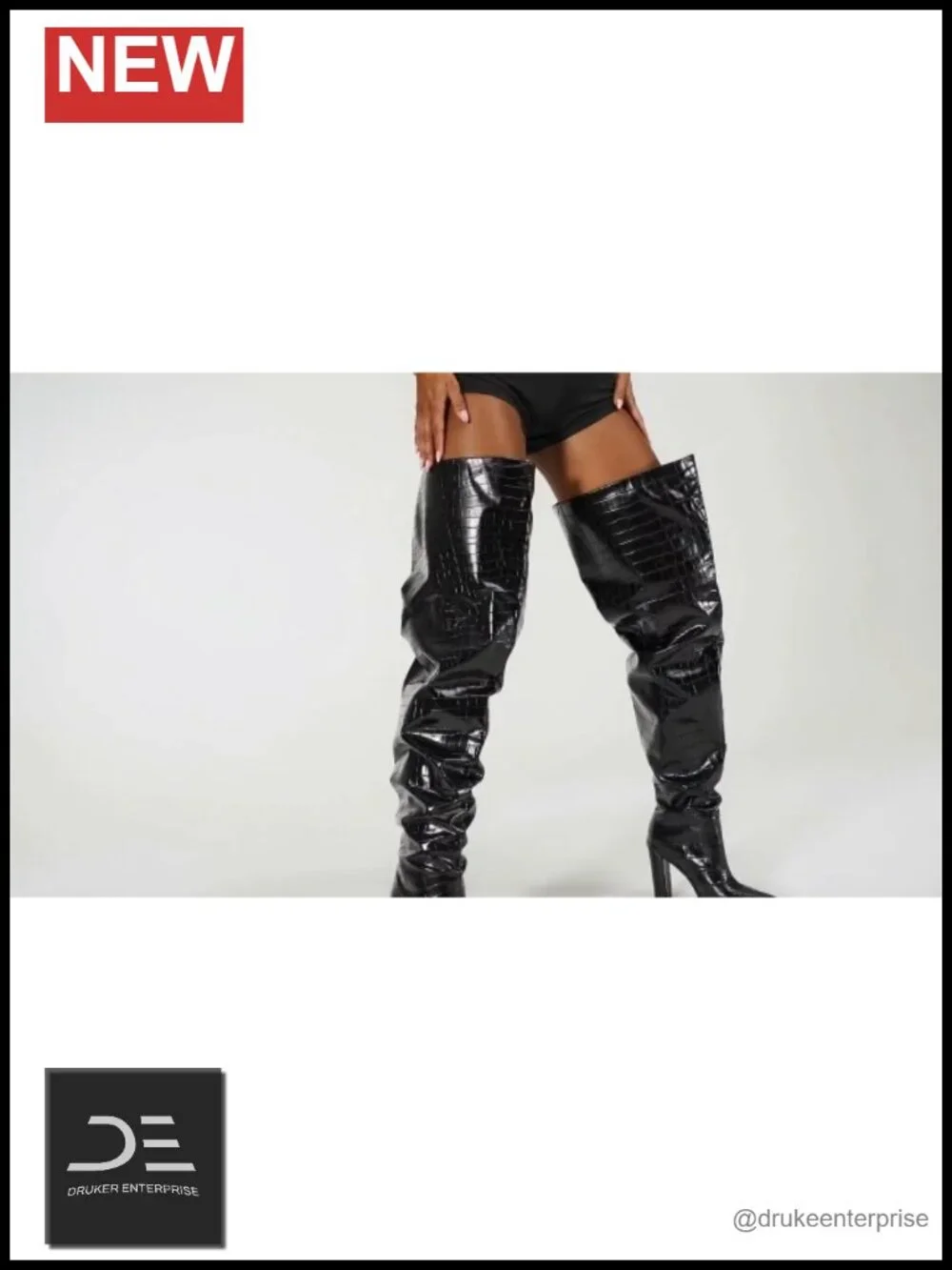Over-the-Knee Boots Extra Wide Calf Slouchy Ruched Chunky Heels Pointed Toe